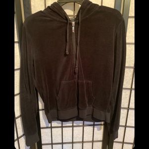 Black velvet hoodie